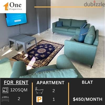 FURNISHED APARTMENT FOR RENT IN BLAT- JBEIL