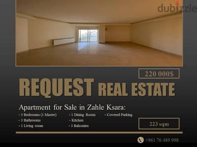 apartment 223 sqm for sale in Ksara | شقة ٢٢٣ متر مربع للبيع في كسارة