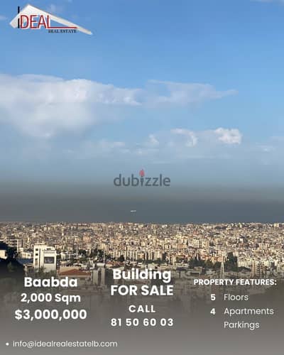 2,000SQM building 600 SQM Land for sale in Baabda REF#SSH305