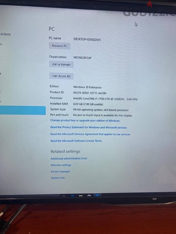 HP PC I7 7700Gen 1Tb hdd 8gb ram 3