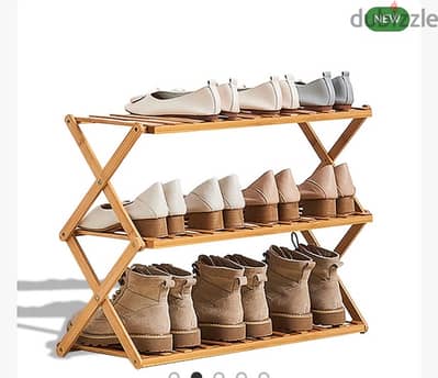 3 layer wooden bamboo shoe rack