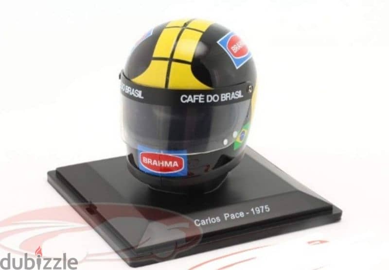 Carlos Pace (Team Martini Racing 1975) Plastic Helmet model 1:5. 0