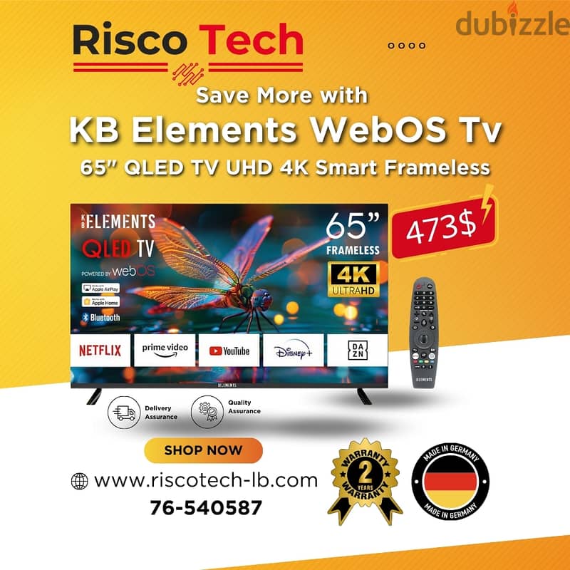 KB Elements WebOs Qled TV UHD 4K Smart 32” 43” 50” 55” 65” 70” 85”Inch 6