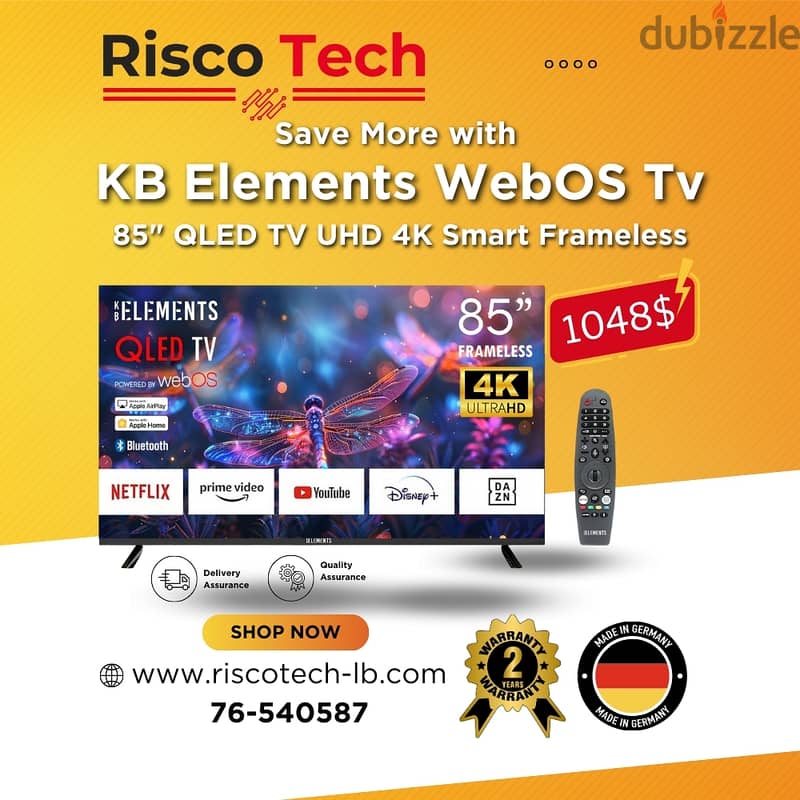 KB Elements WebOs Qled TV UHD 4K Smart 32” 43” 50” 55” 65” 70” 85”Inch 8