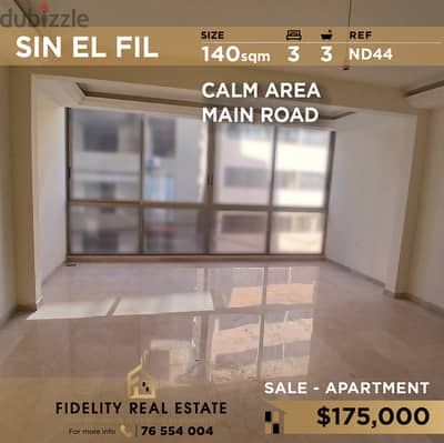 Apartment for sale in Sin El Fil ND44 شقة للبيع في سن الفيل