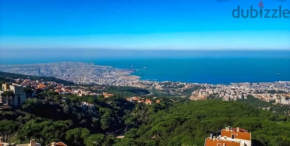 Land +Sea view for sale in Roumieh - أرض للبيع في الرومية