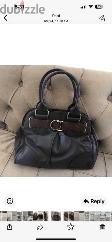 sac marron en vrai cuir