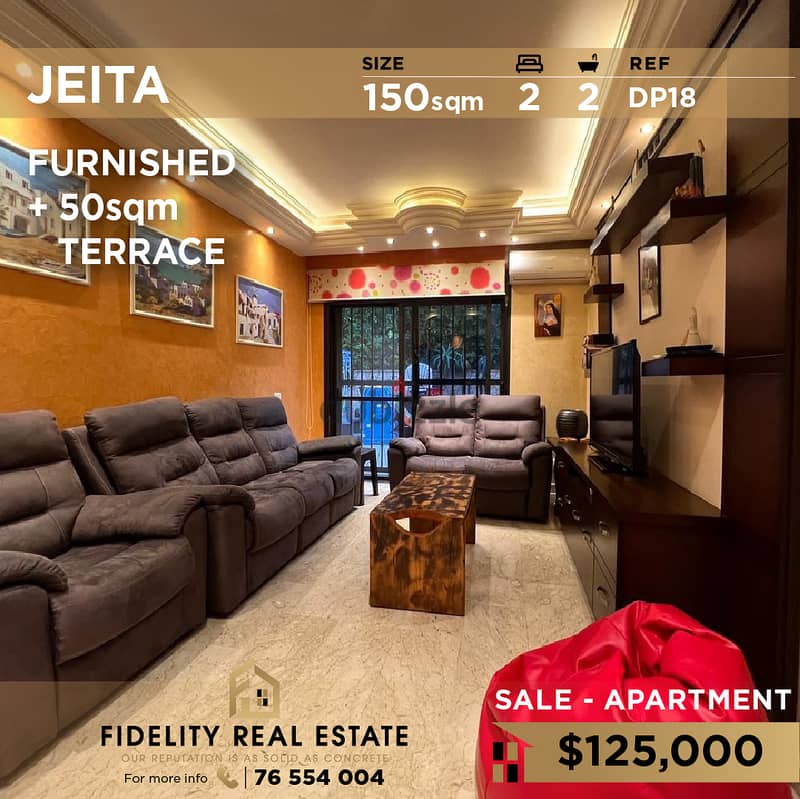 Furnished apartment for sale in Jeita DP18 شقة مفروشة للبيع في جعيتا 0