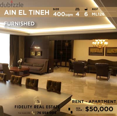 Apartment for rent in Ain El Tineh ML126 شقة للإيجار في عين  التينة