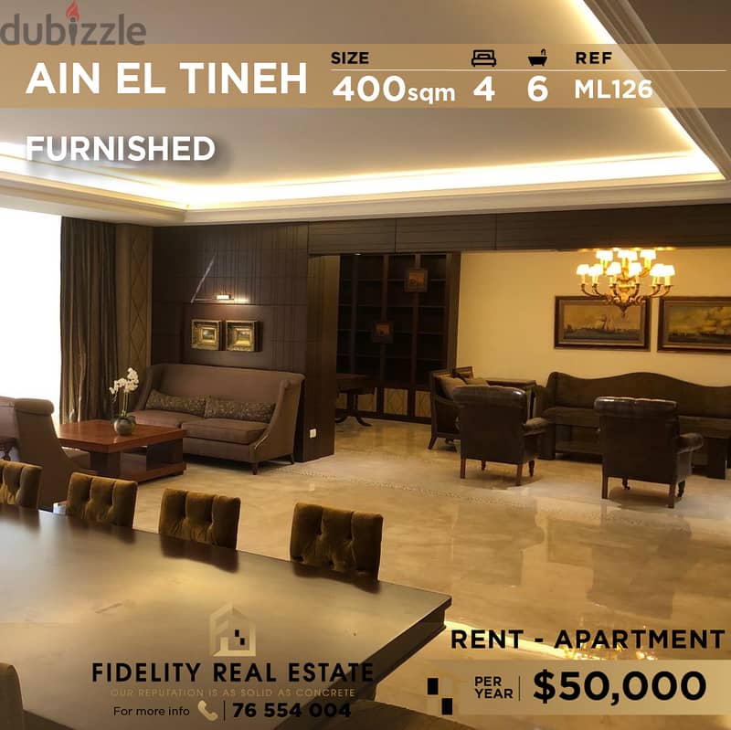 Apartment for rent in Ain El Tineh ML126 شقة للإيجار في عين  التينة 0