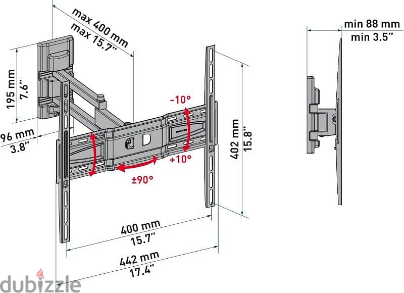 German store CME full motion tv mount 1