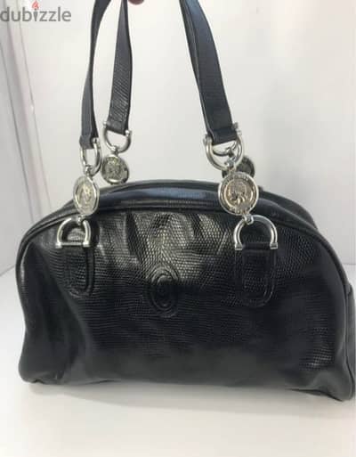 Pollini Italy real leather black hand purse