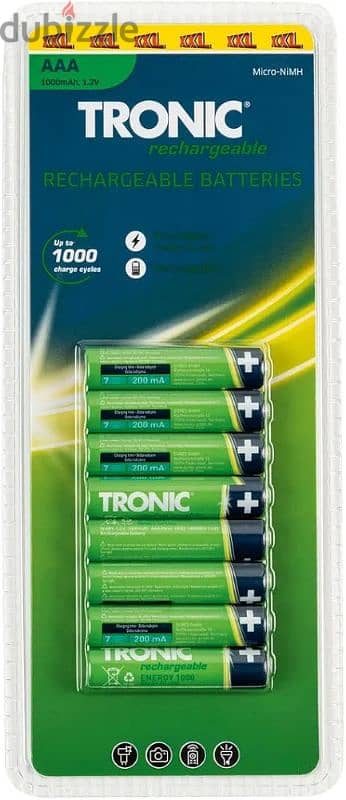 tronic packet of 8 batteries rechargeable