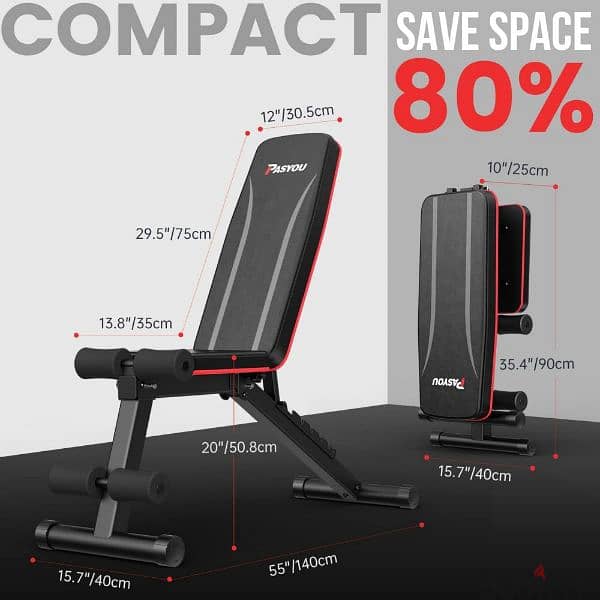 PASYOU Adjustable Weight Bench PA300 1