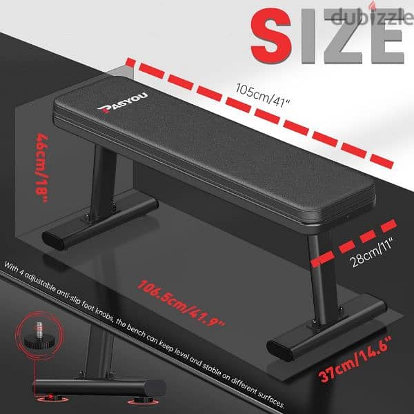 PASYOU Flat Weight Bench – 1450LBS 3