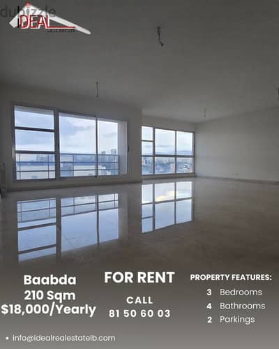 210 sqm Apartment for rent in Ain el Remmaneh Baabda REF#JPT22173