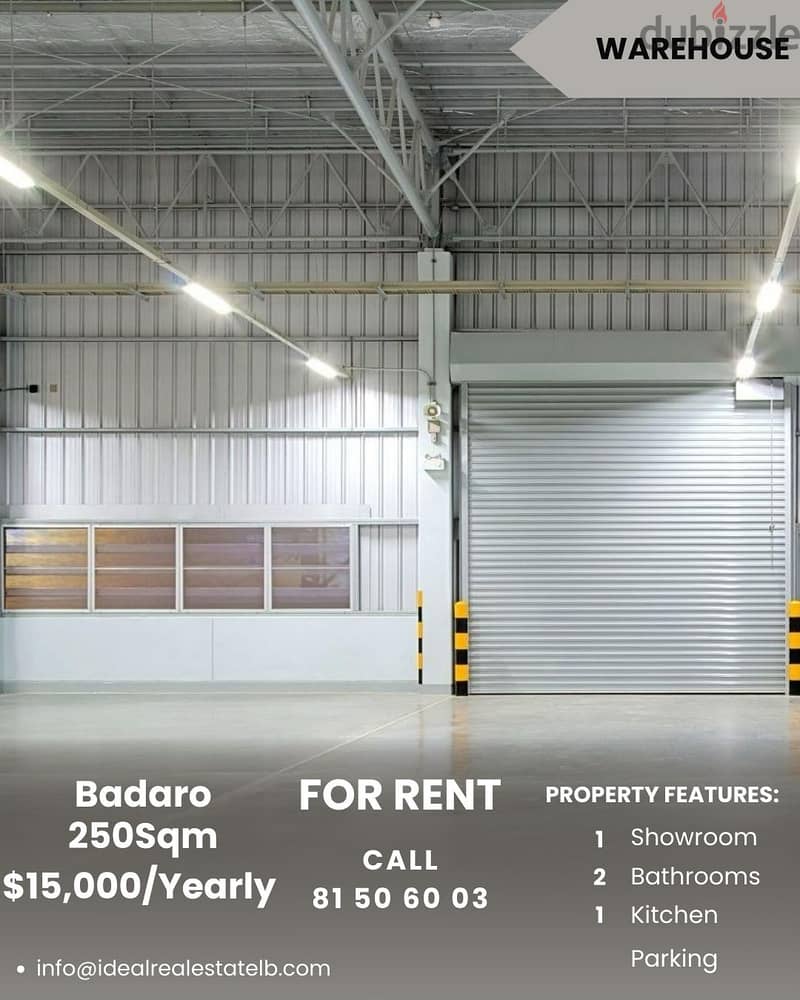 250 sqm Warehouse for rent in Badaro Beirut REF#JPT22175 0