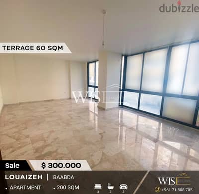  200 SQM Apartment with terrace for SALE in Louaizeh-Baabda !