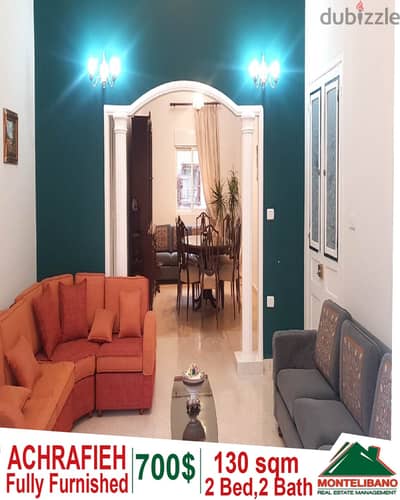 Fully Furnished 130 sqm Apartment for rent  in Achrafieh .