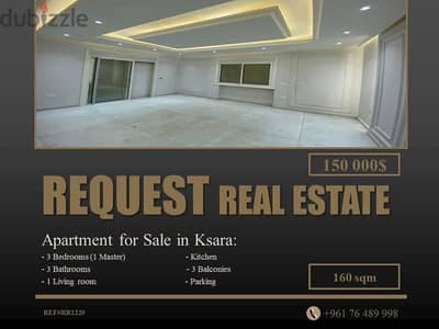 Apartment 160 sqm for Sale in Zahle Ksara | شقة للبيع في زحلة كسارة