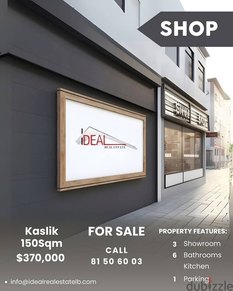 150 SQM triplex shop for sale in Kaslik REF#FD18063 0