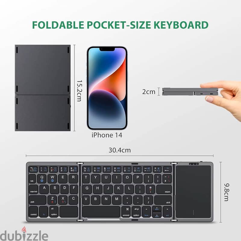 Portable Folding Bluetooth Keyboard 2