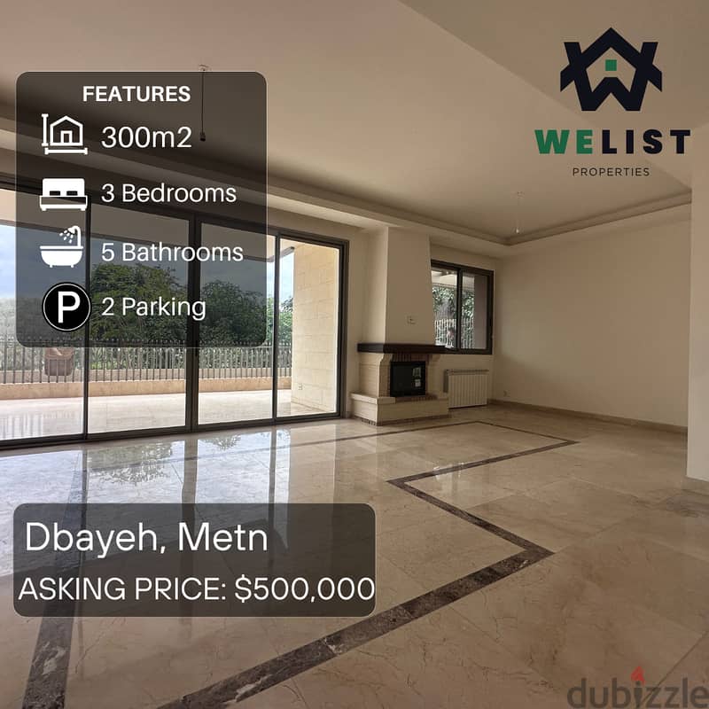 300sqm Apartment for Sale in Dbayeh   REF: EA25FSD300500 0