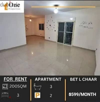 APARTMENT FOR RENT IN BEIT EL CHAAR