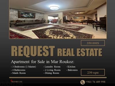 Apartment 230 sqm for Sale in Mar Roukoz | شقة للبيع في مار روكز