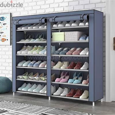 Double Shoe Rack – Space-Saving 34-Pair Organizer w/ Cover