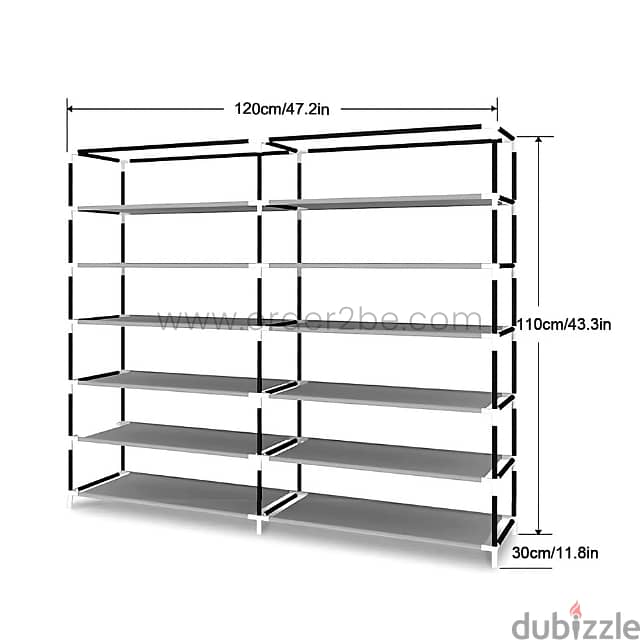 Double Shoe Rack – Space-Saving 34-Pair Organizer w/ Cover 4