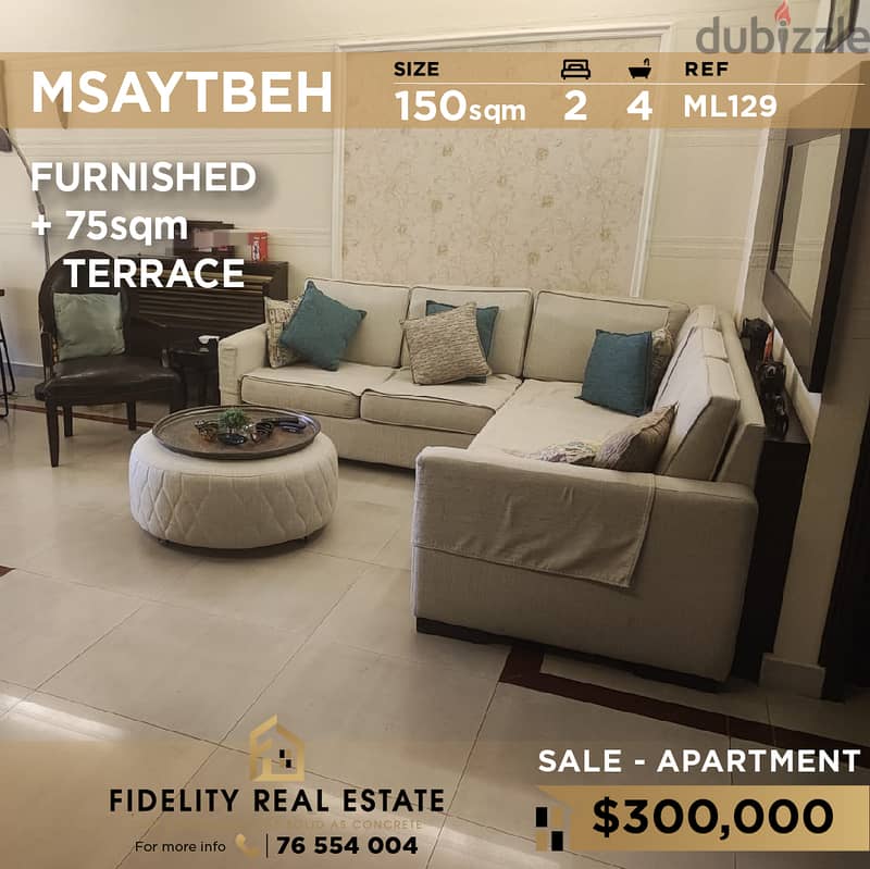 Apartment for sale in Msaytbeh ML129 شقة للبيع في المصيطبة 0