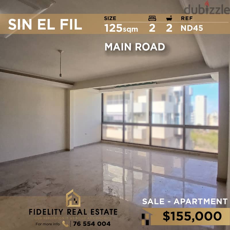 Apartment for sale in Sin El Fil ND45 شقة للبيع في سن الفيل 0