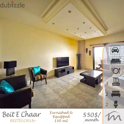 Beit El Chaar | Fully Furnished 130m² Apt | 2 Balconies | Catchy Deal