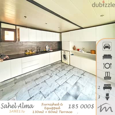 Sahel Alma | 130m² + 60m² Terrace | 2 Master Bedrooms | Open Sea View