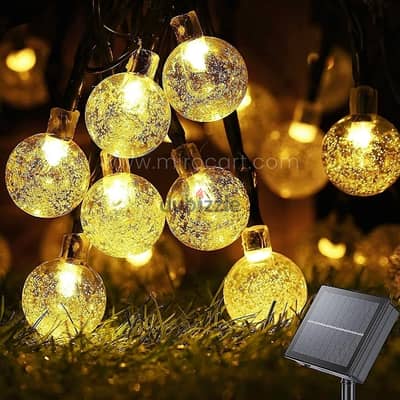 Outdoor Solar String Lights – 50 Warm Bulbs, Weatherproof, 5m