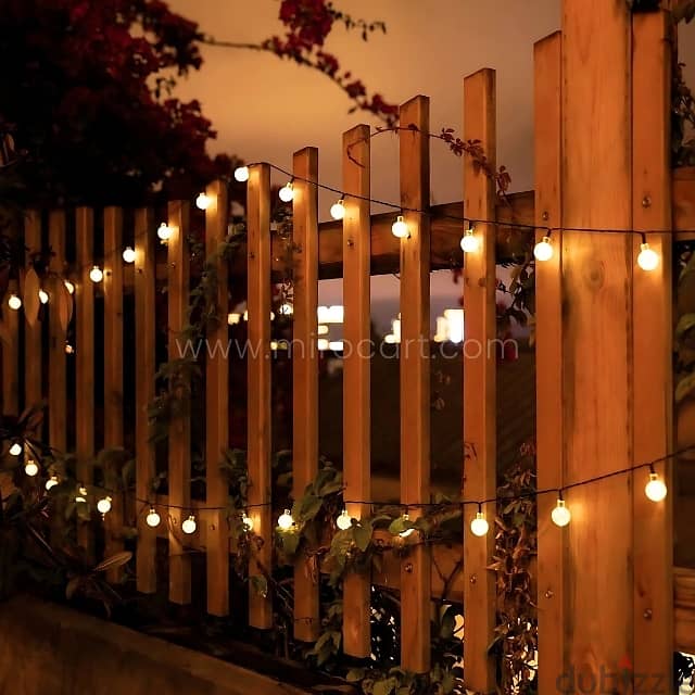 Outdoor Solar String Lights – 50 Warm Bulbs, Weatherproof, 5m 1