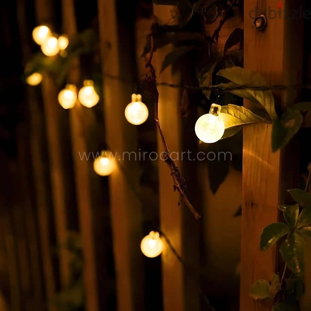 Outdoor Solar String Lights – 50 Warm Bulbs, Weatherproof, 5m 6