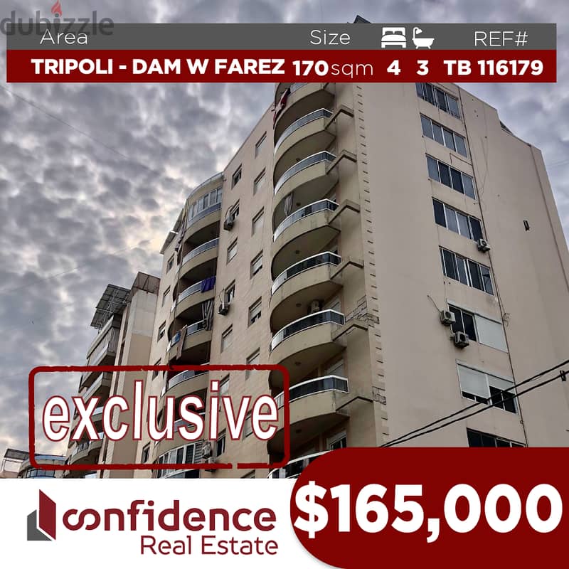 Prime location-Spacious-Tripoli/Dam w Farez-ضم و فرز REF#TB116179 0