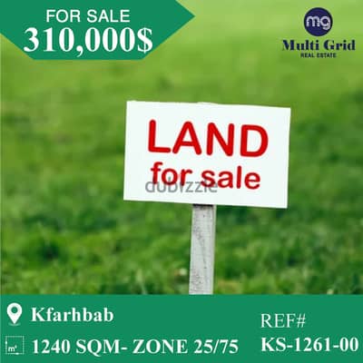 KS-1261-00 / Land for Sale in Kfarhbab, أرض للبيع في كفرحباب