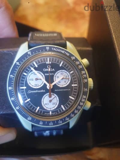 omega swatch mission on earth with box and papers like new