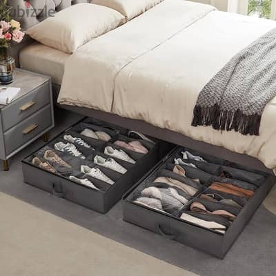 Under Bed Shoe Storage Organizer – Fit 12 Pairs of Shoes – Sturdy Box