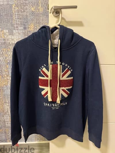 hoodie navy color, from springfield size m