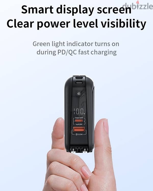 Super Fast Power Bank With Built-in Cable – 22.5W – 15000mAh 2