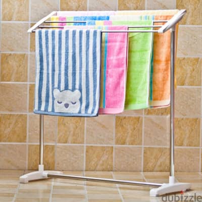 Steel and Plastic Mobile Towel & Cloth Rack, Multi-Functional Holder