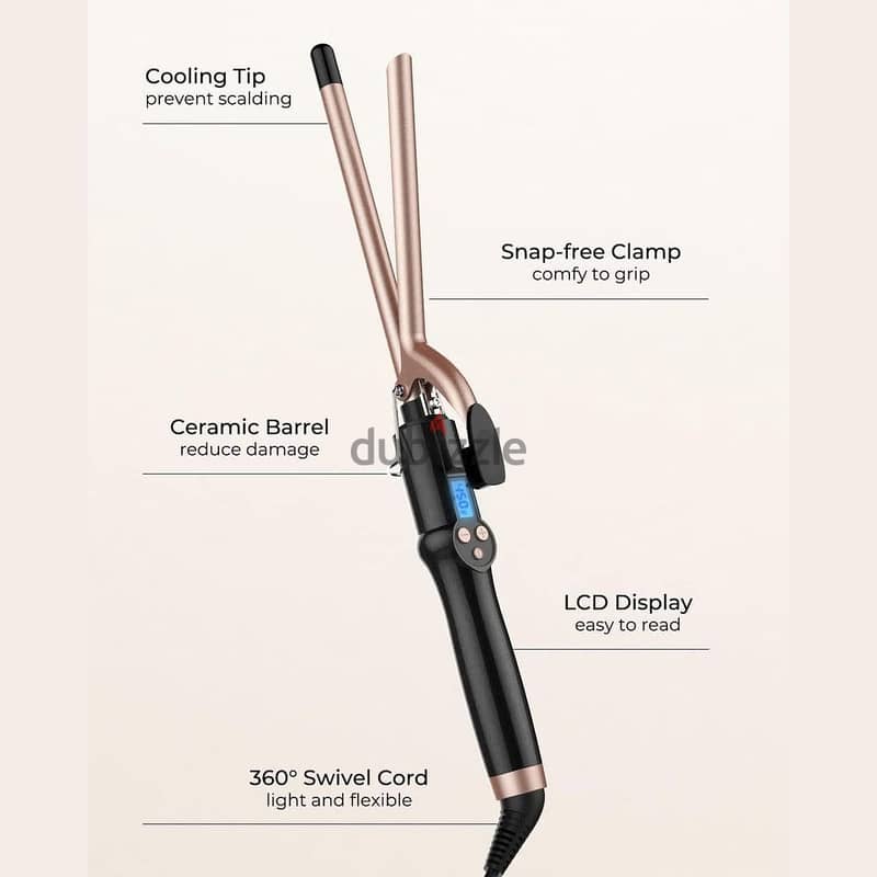 Small Curling Iron, 1/2 Inch Long Barrel for Short Hair, Ceramic 3