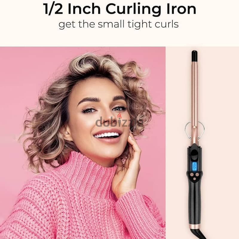 Small Curling Iron, 1/2 Inch Long Barrel for Short Hair, Ceramic 5