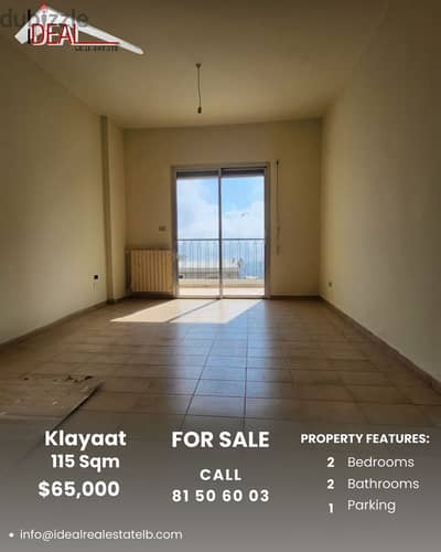 115 SQM Apartment for sale in Klayaat REF#KZ369