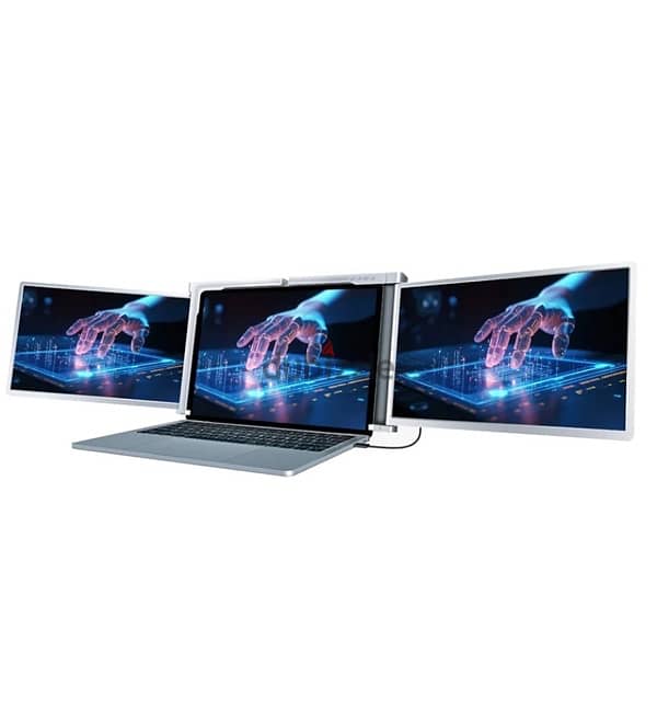 Powerology 13.3" Dual Screen Portable Monitor - Silver 1