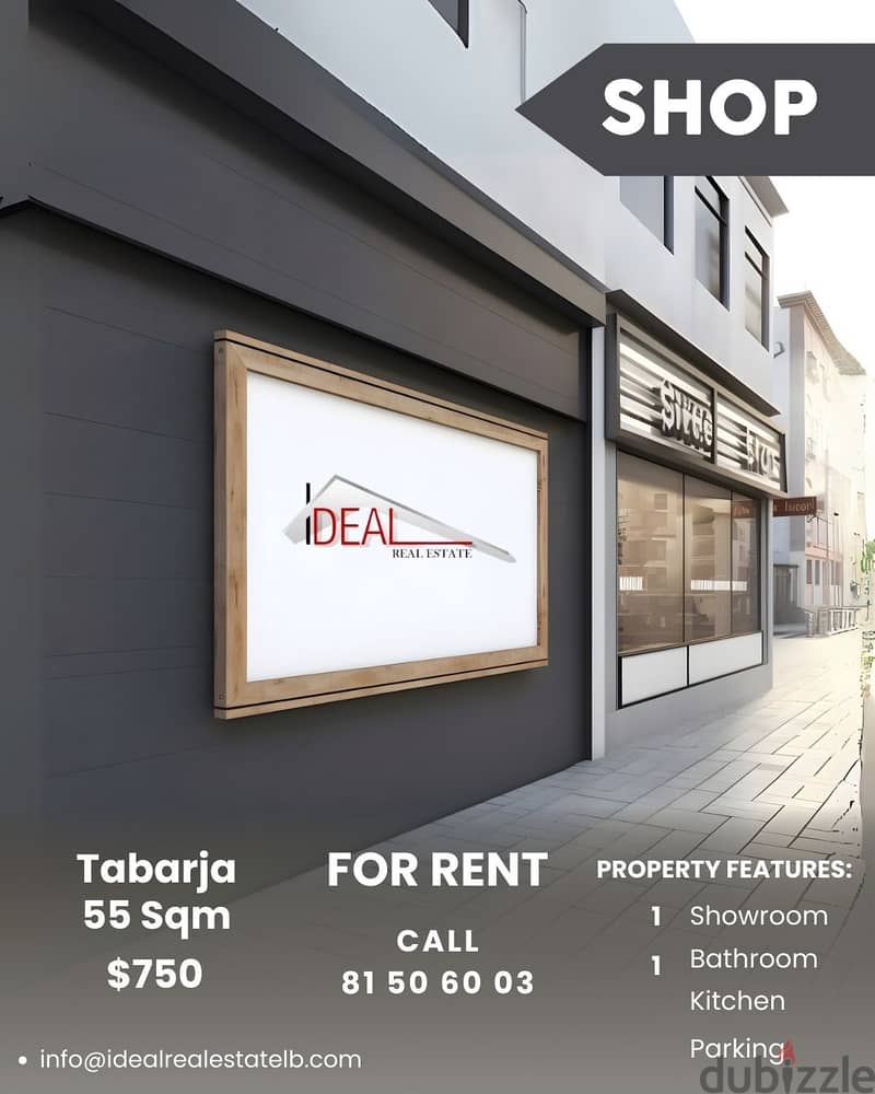 55 sqm Shop for rent in Tabarja REF#FS3017 0